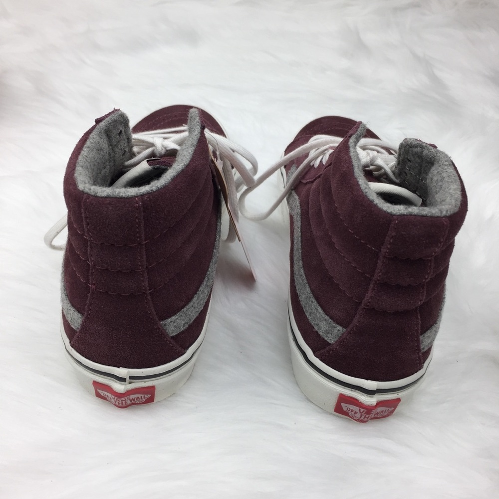 NWT Vans SK8-Hi Slim Vintage Suede Red Magohany - Picture 3 of 6